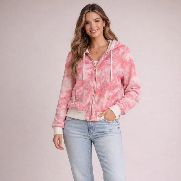 COOGI Y2K Pink and White Bomber Jacket Like NEW - Picture 3 of 9